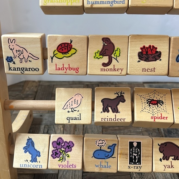 Pottery Barn Kids Wooden Alphabet Abacus Learning Toy - Picture 3 of 14